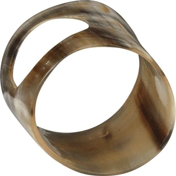 Brass Trim Drinking Horn with Horn Stand
