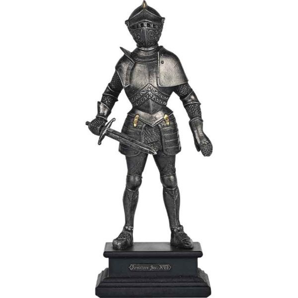 Pewter Knight with Short Sword Statue