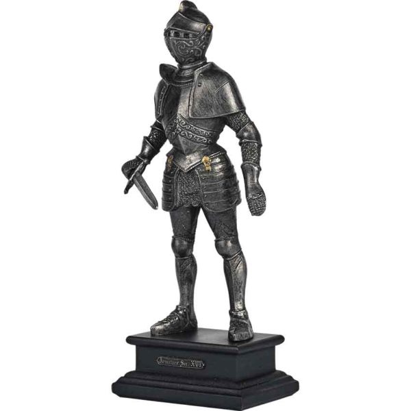 Pewter Knight with Short Sword Statue