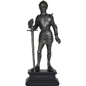 Pewter Knight with Sword Statue