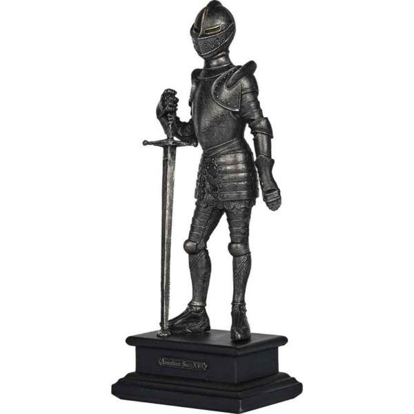 Pewter Knight with Sword Statue