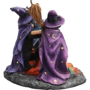 Black Cats and Cauldron Statue