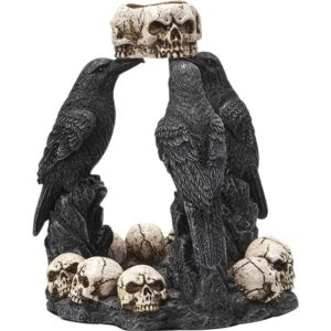 Raven and Skull Backflow Incense Burner