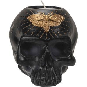 Black Skull Candle Holder