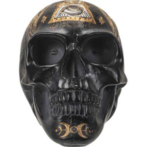 LED Eye Black Skull Statue