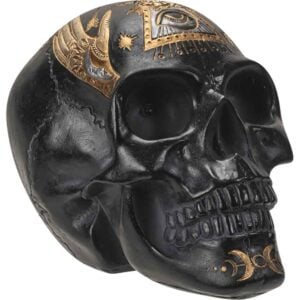 LED Eye Black Skull Statue