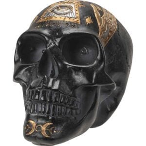 LED Eye Black Skull Statue