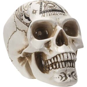 LED Eye White Skull Statue