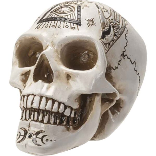 LED Eye White Skull Statue