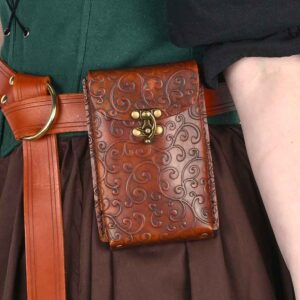 Elven Swirl Leather Phone Holder
