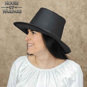Handcrafted Genuine Leather Hat - Black