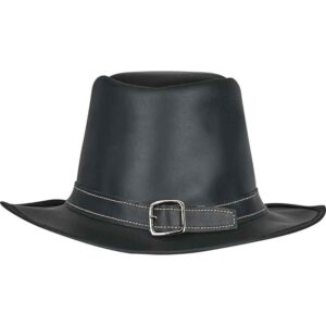 Handcrafted Genuine Leather Hat - Black