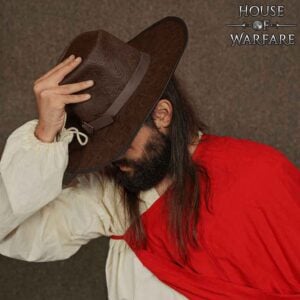 Embossed Leather Van Helsing Hat - Brown