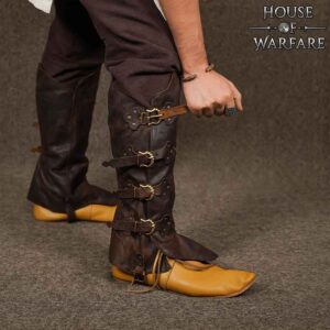 Medieval Adventurer Leather Gaiters - Brown