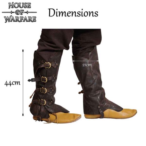 Medieval Adventurer Leather Gaiters - Brown