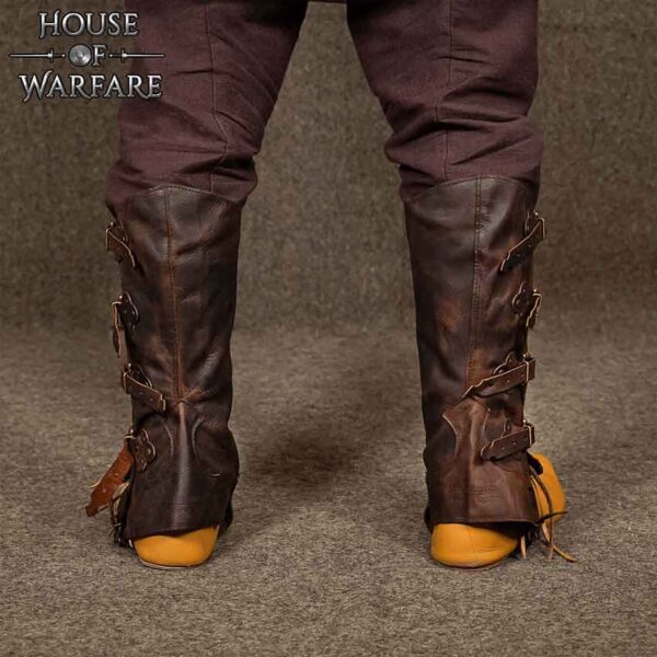 Medieval Adventurer Leather Gaiters - Brown