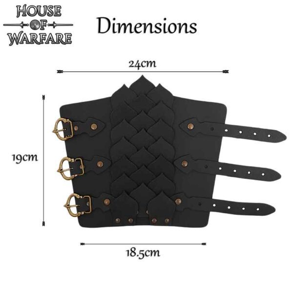 Leather Dragon Scale Bracers - Black