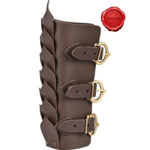 Leather Dragon Scale Bracers - Brown