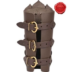 Leather Dragon Scale Bracers - Brown