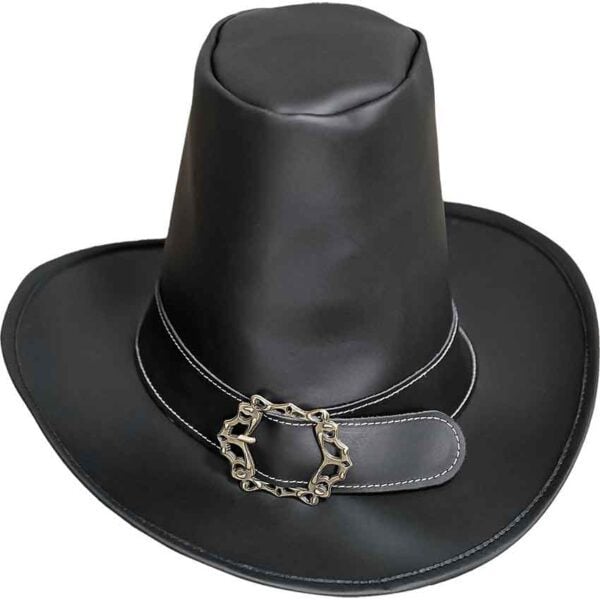 The Dark Witcher Leather Hat - Black
