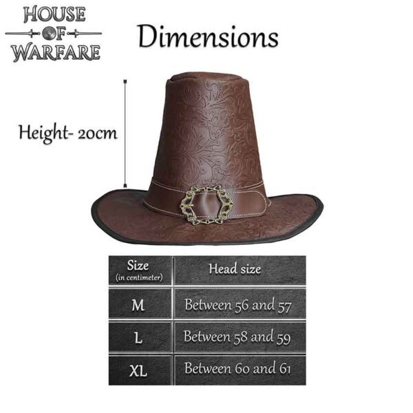 The Dark Witcher Embossed Leather Hat - Brown