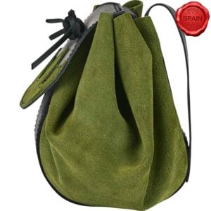 Fantasy Barbarian Suede Leather Belt Bag - Green