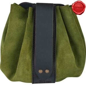 Fantasy Barbarian Suede Leather Belt Bag - Green