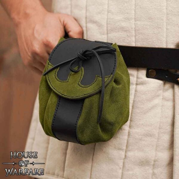 Fantasy Barbarian Suede Leather Belt Bag - Green