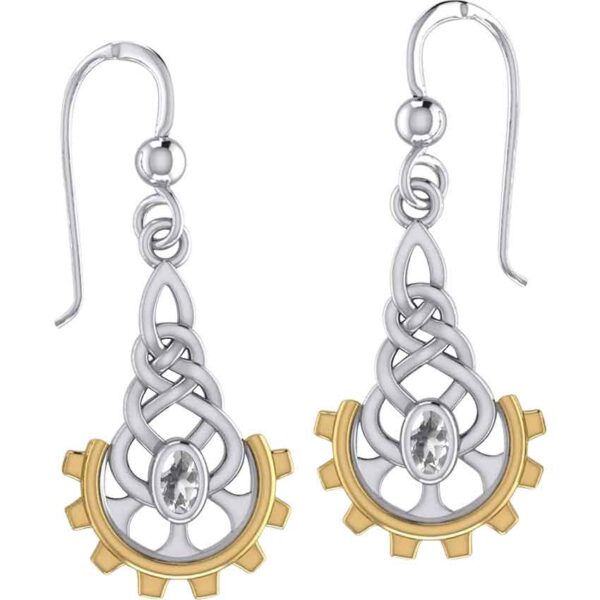 Steampunk Knotwork Dropper Earrings