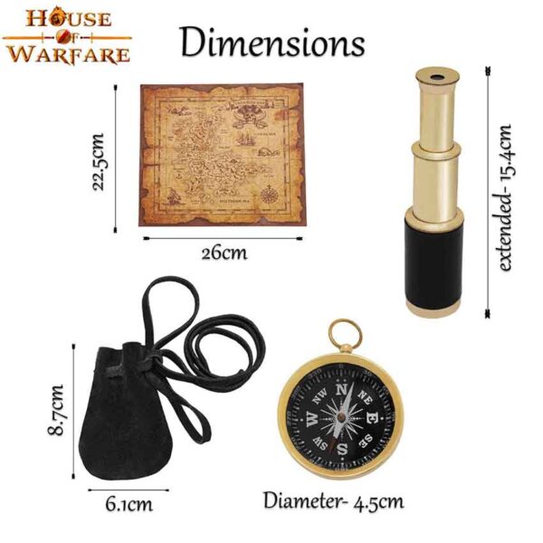 Pirate Treasure Map Set with Compass and Telescope