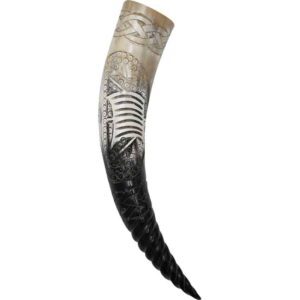 Viking Ship Drakkar Genuine Drinking Horn