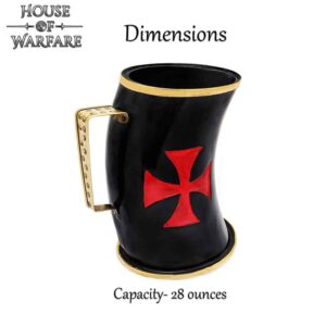 Templar Knight Large Medieval Horn Tankard