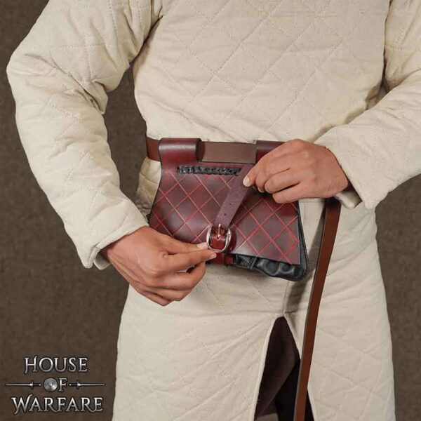 Late Medieval Belt Bag - Black/Maroon