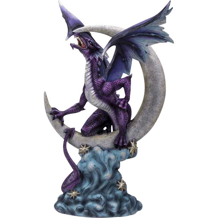 Crescent Moon Dragon Statue