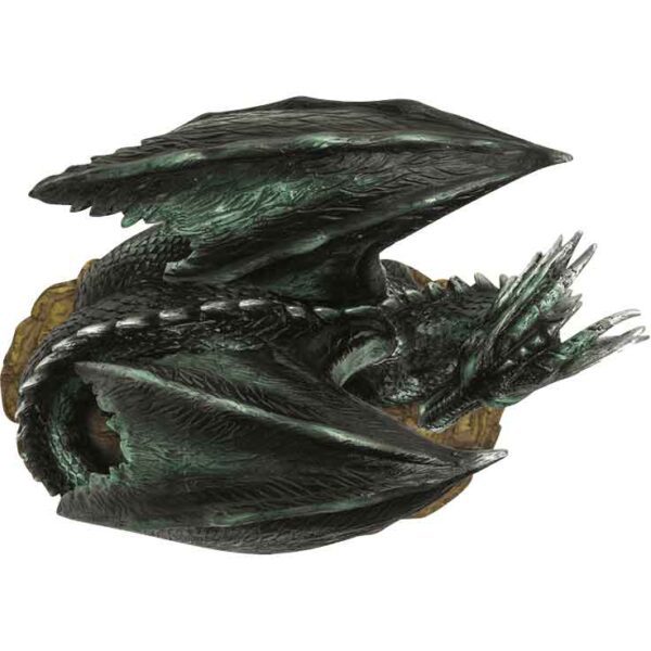 Resting Dark Green Dragon Statue