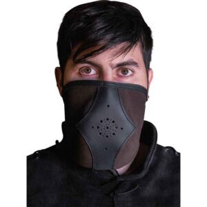 Akku Split Leather Mask - Brown