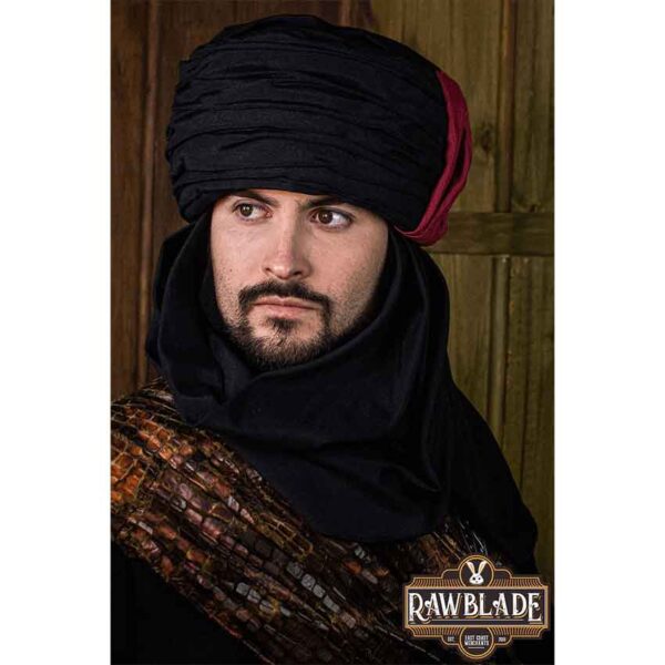 Vaishir Turban - Black and Bordeaux