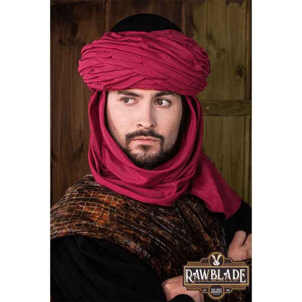 Azraq Turban - Black and Red