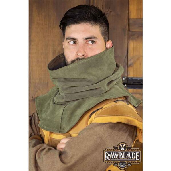 Morgan Split Leather Mantle - Green