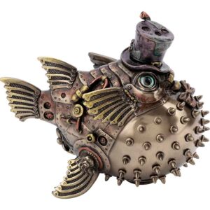 Steampunk Puffer Fish Statue
