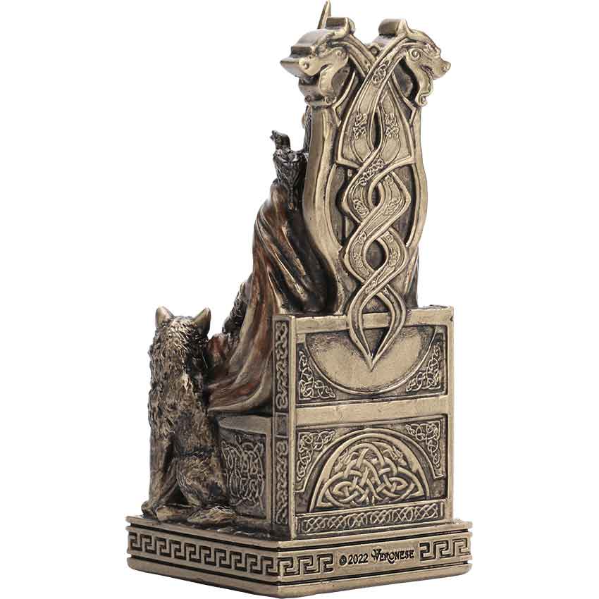 9 Odin Bust with Ravens Viking Norse Mythology God Statue Bronze