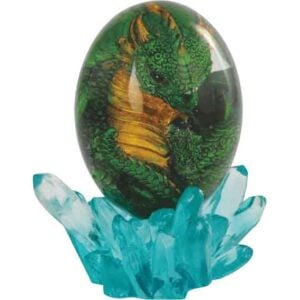 Green Dragon in Clear Egg Statue