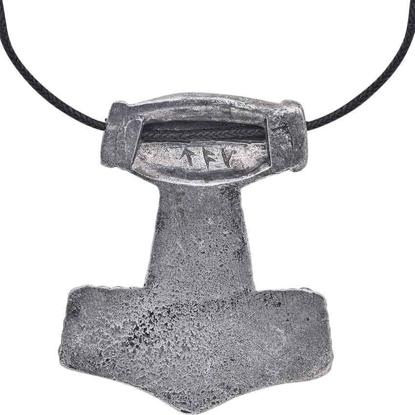 Skane Thors Hammer Viking Necklace - Red