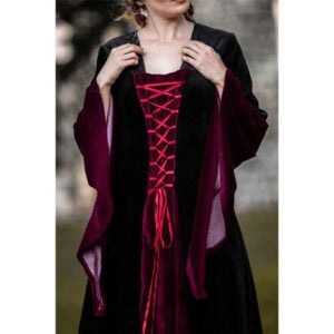 Circe Medieval Witch Dress - Black/Red