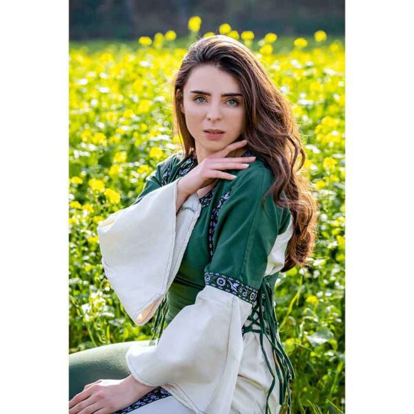Sophie Medieval Dress - Green/Natural