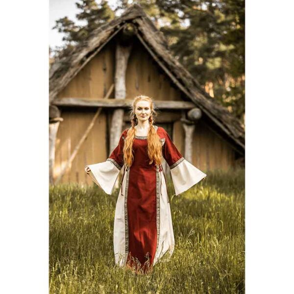 Sophie Medieval Dress - Red/Natural