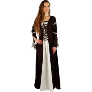 Larissa Medieval Dress - Brown/Natural