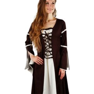Larissa Medieval Dress - Brown/Natural