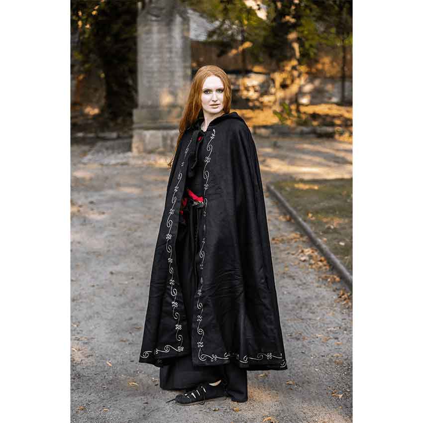 極美品★Text アルパカ CAPE COAT markaware ストール Alma Embroidered Wool Cloak - Black