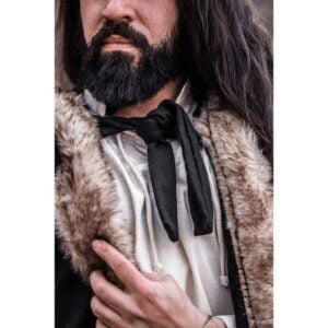 Fjell Faux Fur Trim Viking Cape - Black